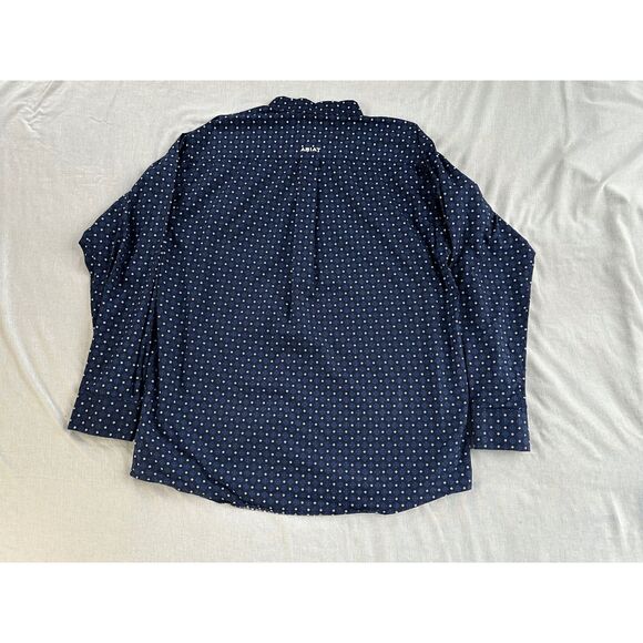 Ariat Western Button Down Size Large, Dark Blue Flower Pattern Casual Dress - Picture 5 of 5